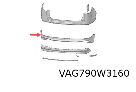 Skoda Enyaq IV (1/21-) Achterbumperspoiler (Sportline) Origineel! 5LG807521E