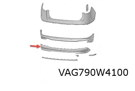 Skoda Enyaq IV (1/21-) Diffusor achterbumper (4J9 titaangijs mat) Origineel! 5LG8075684J9