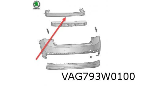 Skoda Fabia (8/21-) Achterbumper versterking (Traverse) Origineel! 6VA807305