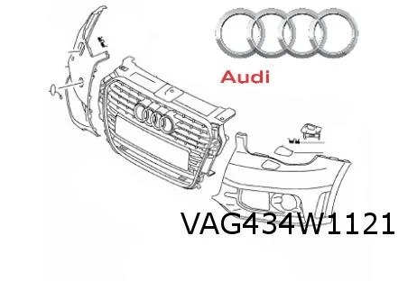 Audi A1 (6/10-1/15) voorbumperhoek Links (bij koplampsproeiers) (te spuiten) Origineel! 8X0807065AGRU