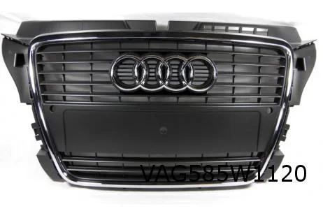 Audi A3 (8/08-8/12) grille bij chrome rand) (bij PDC) (1QP stone grey) Origineel! 8P0853651N1QP