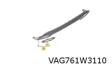 Audi A3 (4/20-) (8Y_) achterbumperspoiler (Sportback/S-line) (T94 glanszwart) Origineel! 8Y4807434BT94