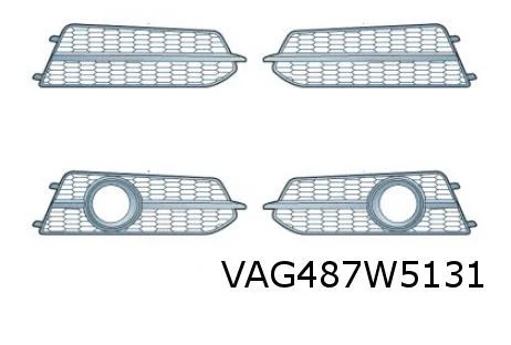 Audi A6 (3/11-5/16) voorbumpergrille Links (-ml) (BMT glanszwart / satijnzwart) Origineel! 4G0807647BBMT