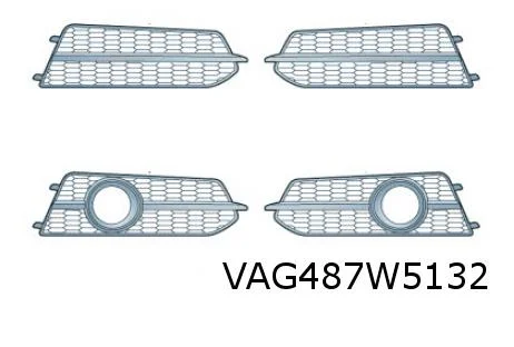 Audi A6 (3/11-5/16) voorbumpergrille Rechts (-ml) (BMT glanszwart / satijnzwart) Origineel! 4G0807648BBMT