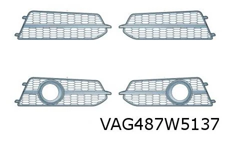 Audi A6 (3/11-5/16) voorbumpergrille Links (+ml) (9B9 satijnzwart) Origineel! 4G0807647H9B9