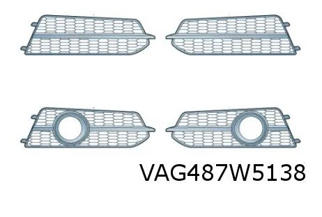 Audi A6 (3/11-5/16) voorbumpergrille Rechts (+ml) (9B9 satijnzwart) Origineel! 4G0807648H9B9