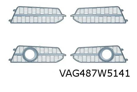 Audi A6 (3/11-5/16) voorbumpergrille Links (+ml) (BMT glanszwart / satijnzwart) Origineel! 4G0807647CBMT