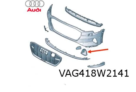 Audi E-tron (12/18-1/23) voorbumpergrille Links (3HB aluminium) Origineel! 4KE1217353HB