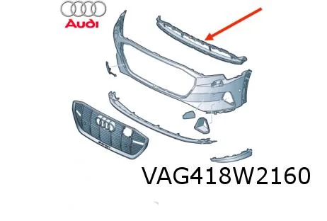 Audi E-tron (12/18-1/23) voorbumpergrille onder (9B9 satijnzwart) Origineel! 4KE8076479B9