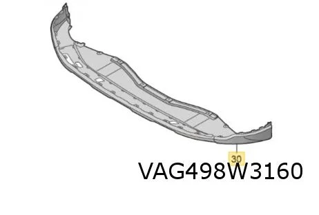 Audi Q4 e-tron (5/21-) voorbumper onderspoiler (GRU te spuiten) Origineel! 89A807061AGRU