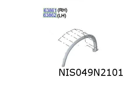 Nissan X-Trail (9/22-) Wielkuiplijst Links voor Origineel! 638616RA0A