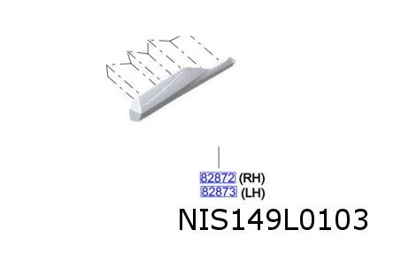 Nissan X-trail (9/22-) Stootlijst achterportier Links onderzijde Origineel! 828716RA0A