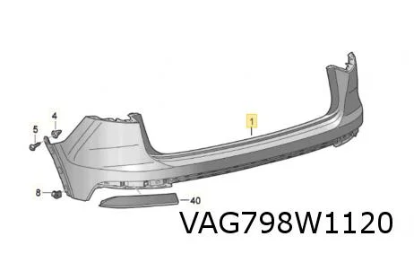 Audi Q4 e-tron (5/21-) achterbumper (GRU te spuiten) Origineel! 89A807511AGRU