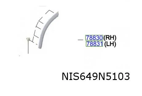 Nissan X-Trail (9/22-) Wielkuiplijst op Achterportier Links Origineel! 788616RA0A