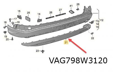 Audi Q4 e-tron (5/21-) skidplate onderspoiler achterbumper (GRU te spuiten) Origineel! 89A807521AGRU