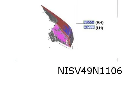 Nissan X-Trail (9/22-) Achterlicht Rechts buiten Origineel! 265506RA0A
