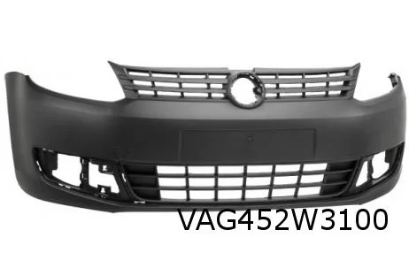 Volkswagen Caddy (9/10-7/15) (2K) voorbumper (9B9 zwart) Origineel! 2K58072179B9