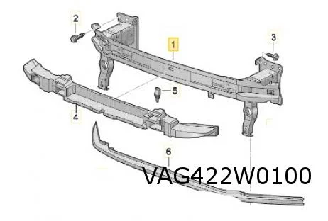 Volkswagen Caddy (1/21-) (2K) voorbumperversterking (traverse) Origineel! 2K7807109B