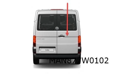 Volkswagen Crafter (9/16-) MAN TGE (5/17-) achterdeur Rechts (H1 / 270* te openen) (met raam uitsparing) Origineel! 7C0827092BL