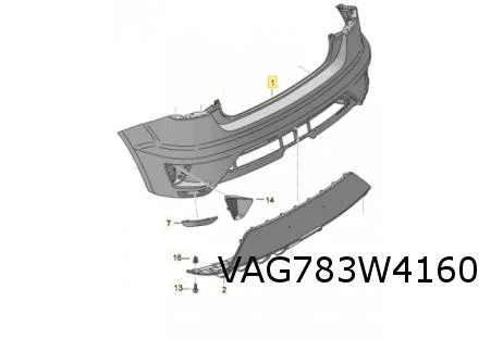 Seat Ibiza (4/12-7/15) Achterbumperskirt (3-drs. / versie Sport) (9B9 satijnzwart) Origineel! 6JL8075219B9