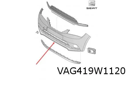 Seat Mii (4/12-1/20) Voorbumper (bij LED dagrijverlichting) (te spuiten) Origineel! 1SL807217DGRU