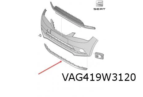 Seat Mii (4/12-1/20) Voorbumperonderspoiler Origineel! 1ST805915