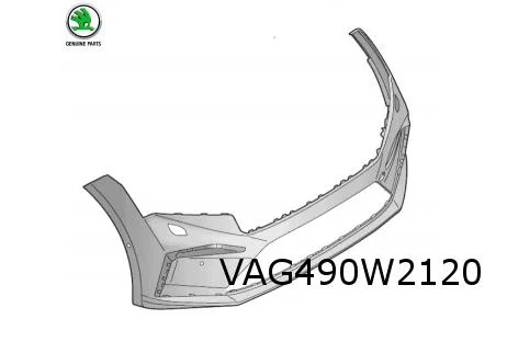 Skoda Enyaq IV (1/21-) Voorbumper (sportline) (bij koplampsproeiers) (GRU) Origineel! 5LA807221J