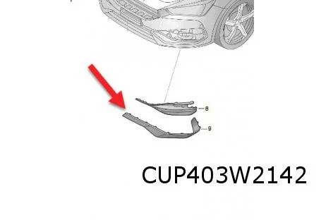 Cupra Leon (2/21-) Sierlijst afdekking in voorbumper Rechts (9DG alu race donker) Origineel! 5FA853712A9DG