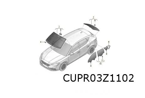 Cupra Leon (2/21-) Zijruit voorportier Rechts Origineel! 5FA845202A