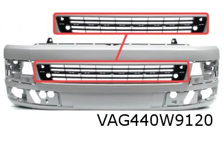 Volkswagen T5 II (10/09-7/15) voorbumper (bij chromepack) (+/- PDC) (GRU te spuiten) Origineel! 7E5807217DGRU