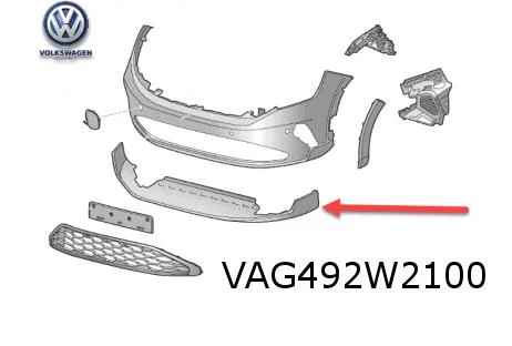 Volkswagen Taigo (2/22-) voorbumper onderspoiler (9B9 satijnzwart) Origineel! 2G7805903B9B9