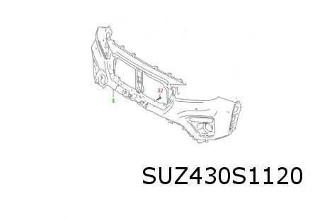 Suzuki S-Cross (1/22-) (JY / AKK) voorbumper bovendeel (bij PDC) Origineel! 7171163T10799