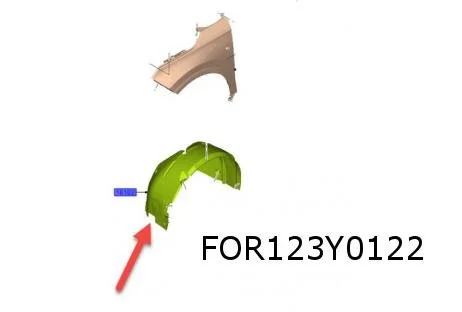 Ford Transit Courier (1/24-) modderkuip Rechts voor (Ecoboost) Origineel! 2756806