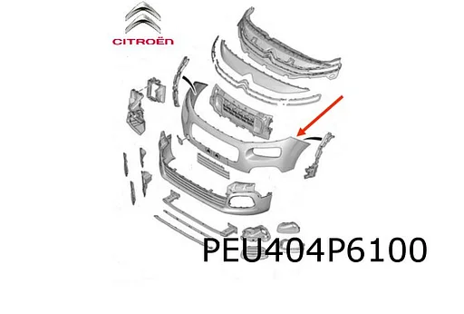 Citroën Berlingo ludospace voorbumper bovendeel (zonder dodehoekbewaking) (te spuiten) (1/19-) Origineel! 1632656980