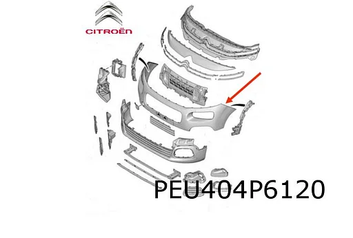 Citroën Berlingo ludospace voorbumper bovendeel (bij dodehoekbewaking) (te spuiten) (1/19-) Origineel! 1632657080