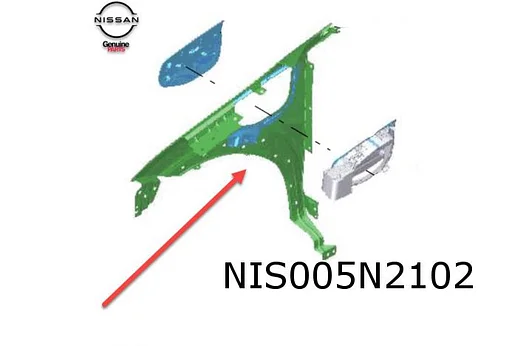 Nissan Ariya (7/22-) Voorscherm Rechts voor Origineel! F31005MPMA