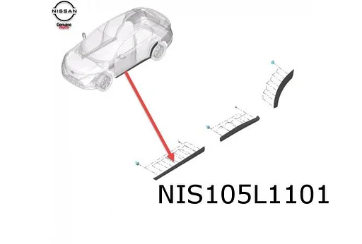 Nissan Ariya (7/22-) Stootlijst voorportier Links Origineel! 808715MP5A