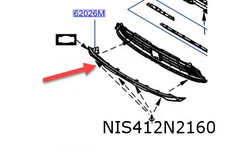 Nissan Townstar (1/22-) (XFK) onderspoiler voorbumper (grijs) Origineel! 6202600Q0B