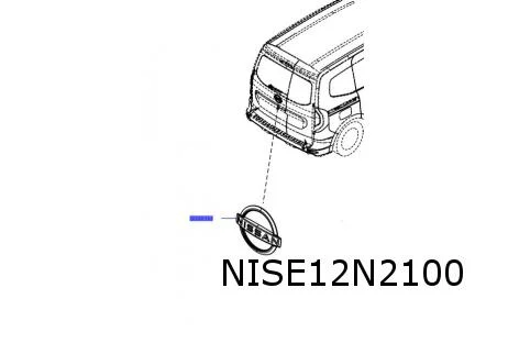 Nissan Townstar (1/22-) (XFK) embleem logo "Nissan" op laaddeur Links achter Origineel! 9088100Q0B