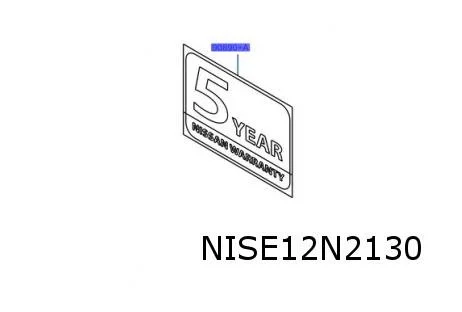 Nissan Townstar (1/22-) (XFK) embleem tekst "5 YEAR NISSAN WARRANTY" op laaddeur Rechts achter Origineel! 9089000Q0F