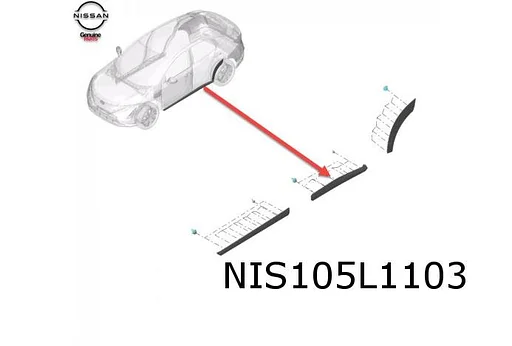 Nissan Ariya (7/22-) Stootlijst achterportier Links Origineel! 828715MP5A
