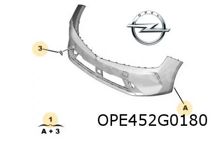 Opel Astra L / Opel Astra L Sports Tourer voorbumper (versie Basic) (te spuiten) Origineel! 168418851T