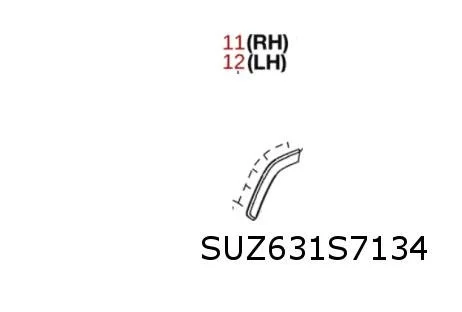 Suzuki Across (9/20-) (A5Z) wielkuiplijst Rechts achter op achterportier Origineel! T7560542200C0