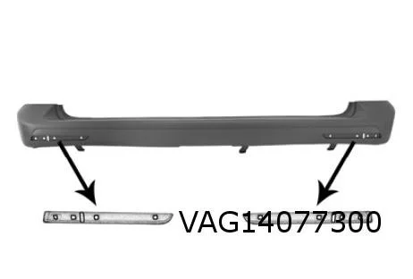 Volkswagen T5 II (10/09-7/15) 6/12-6/13 achterbumper (7G9 grafiet) MQ+  (Beschadigd) 7E0807417A7G9 RESTPARTIJ!