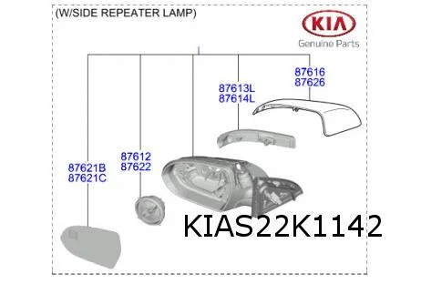 Kia e-Niro / Niro zijknipperlicht Rechts (in spiegel) Origineel! 87623G5000