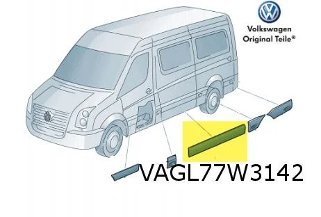 Mercedes-Benz / Volkswagen stootlijst schuidfeur Rechts (L2 / L3 / L4) 2E1853536BJ RESTPARTIJ!