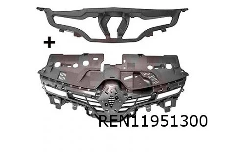 Renault Clio IV (1/13-9/16) grille boven (inc. steun) Origineel! REN11951300 RESTPARTIJ!