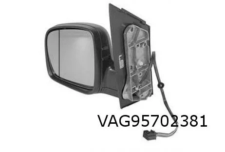 Volkswagen Caddy (9/03-12/20) (2K) spiegel Links a-sferisch (elb./verwarmd) (zwart) MQ+ 5867807 RESTPARTIJ!