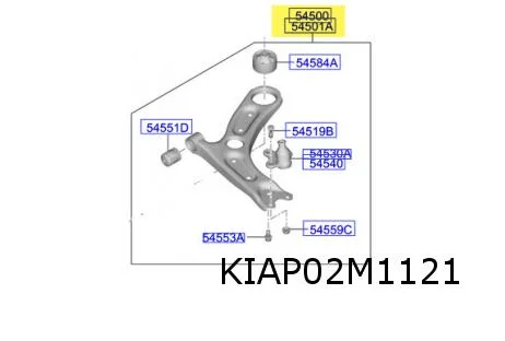 Hyundai i30 4/17-7/20 (HB, Wagon en Fastback) wieldraagarm Links voorzijde Origineel! 54500G4AA0
