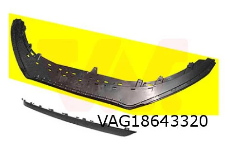Volkswagen Polo VII (6/09-6/14 ) steun voorbumperspoiler (satijnzwart) Origineel! 6R0805915C9B9 RESTPARTIJ!